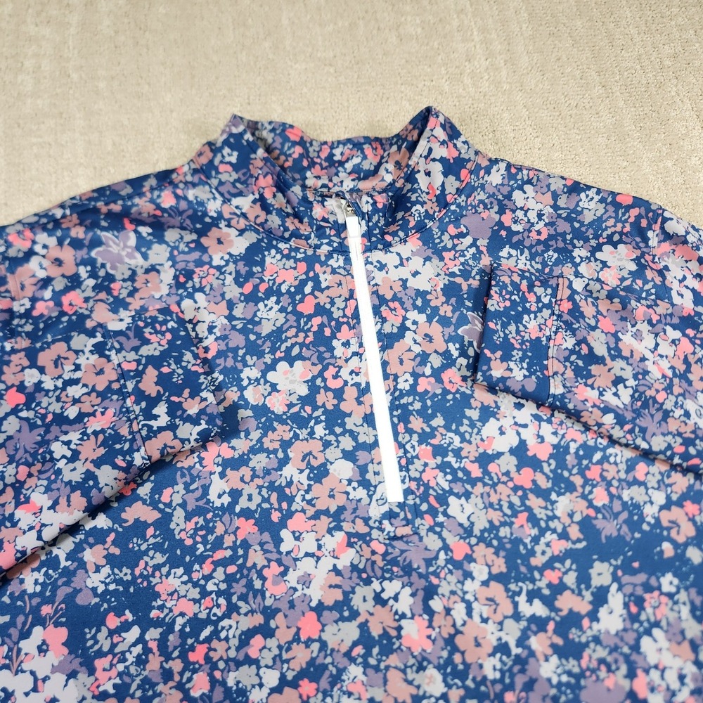 Waggle Golf Sweatshirt Men 2XL Floral Performance Grizz 1/4 Zip Stretch NEW